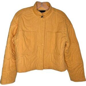 7 For All Mankind Quilted Cotton Jacket - Sunny Yellow Orange - S